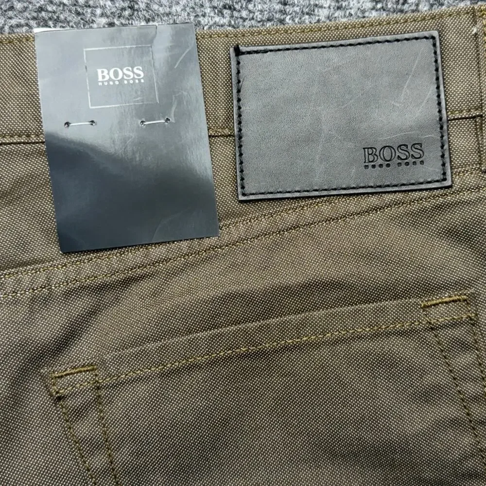 Hugo Boss Mens Jeans 34x36 Brown Regular Fit Straight Leg NWT NEW